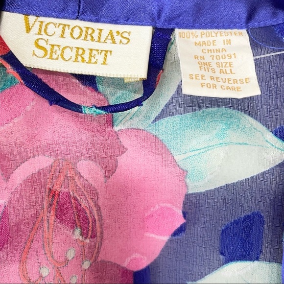 Victoria’s Secret Floral Gold Label Vintage Robe One Size Lightweight Cover-Up - Picture 15 of 16